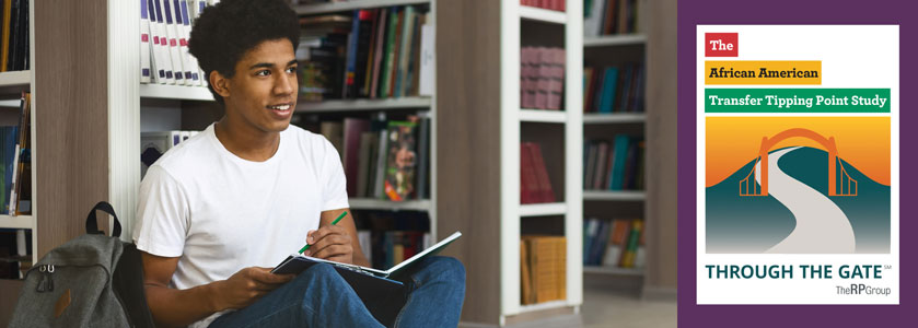 student sitting in library 